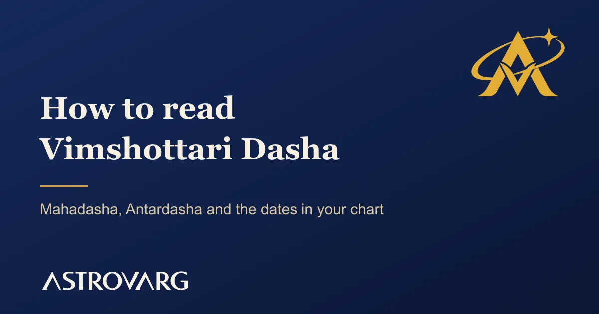 How to read Vimshottari Dasha: Mahadasha, Antardasha and the dates in your chart