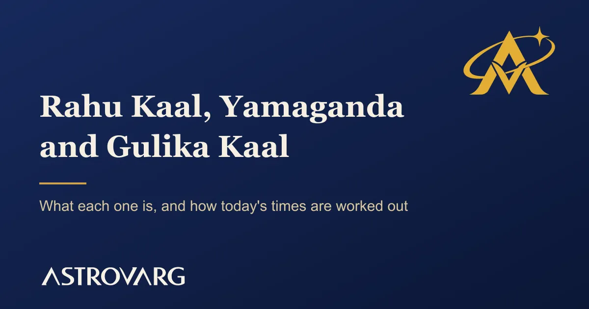 Rahu Kaal, Yamaganda and Gulika Kaal: what each one is, and how today's times are worked out